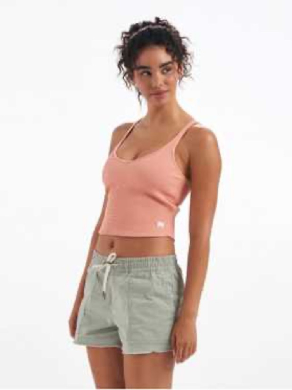 Vuori Cropped Tank Ribbed / Light Cinnamon/ Size XS
